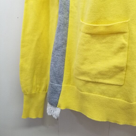 Cabi S BELLE Cardigan Yellow Cream Lace Gray Mixed Knit Sweater Love Carol 3010 - Picture 7 of 7